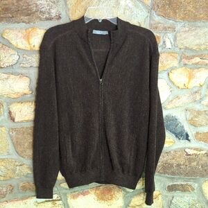 Mfh Knits 100% Baby Alpaca Wool Zip Up Cardigan Jacket